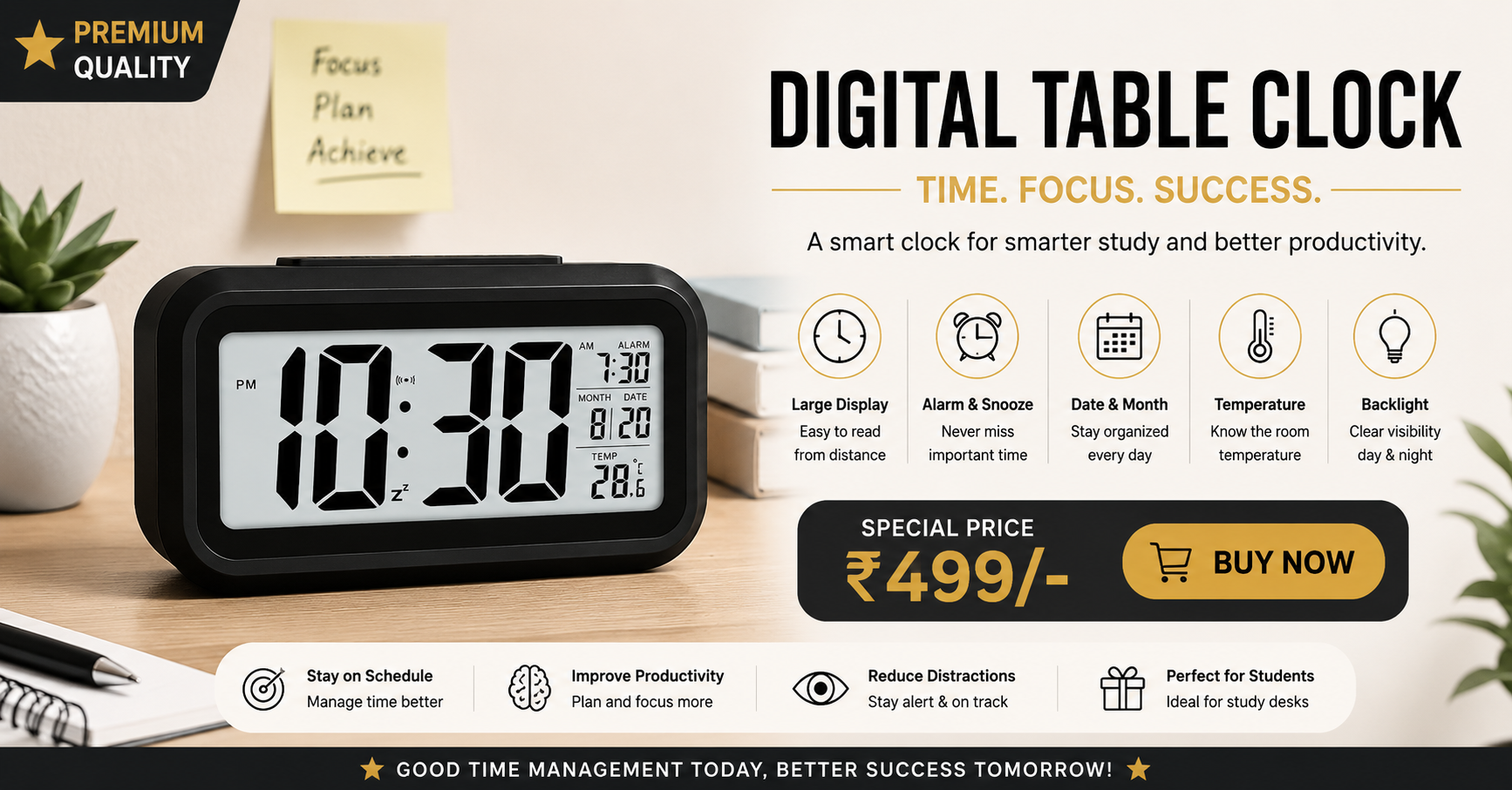 Digital Study table Clock